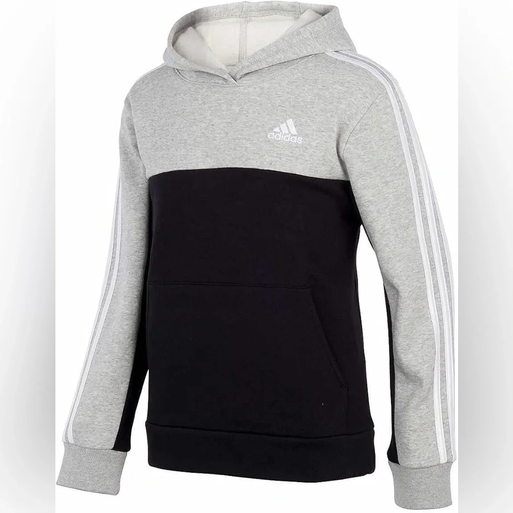 Adidas Jrs XL Black and Gray Hoodie Sweater - Picture 1 of 8